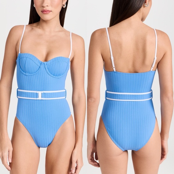 SOLID & STRIPED Other - NWT Solid & Striped Spencer Ribbed Belted One Piece Swimsuit